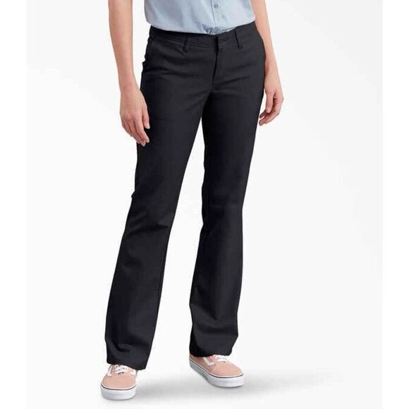 Dickies  Bootcut Stretch Twill Black Pants Womens Size 14R. NWOT. 16 - Picture 1 of 12